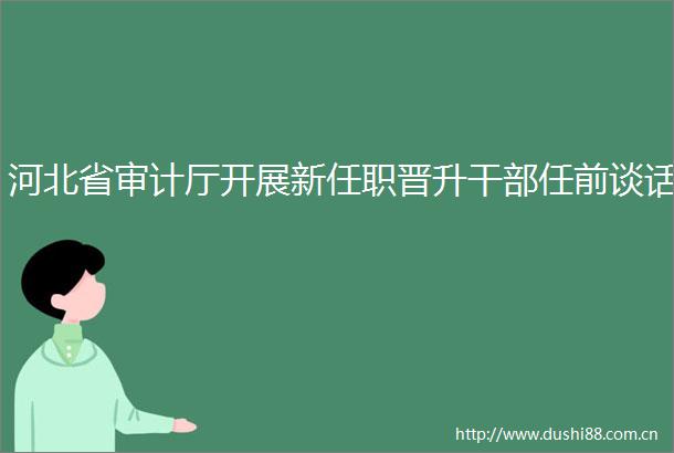 河北省审计厅开展新任职晋升任前谈话