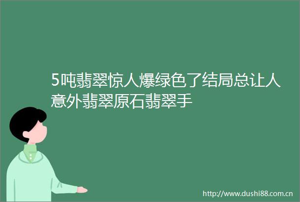 5吨翡翠惊人爆绿色了结局总让人意外翡翠原石翡翠手