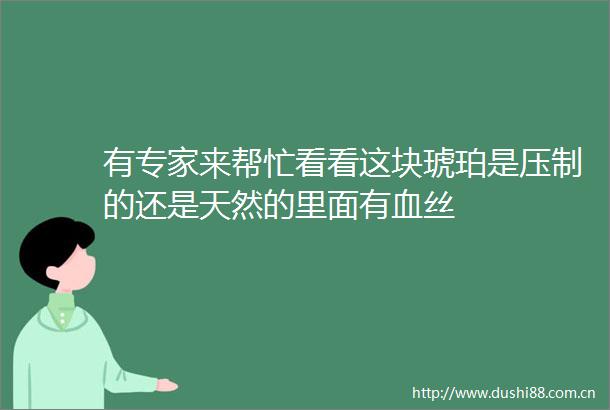 有专家来帮忙看看这块琥珀是压制的还是天然的里面有血丝