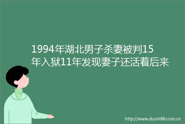1994年湖北男子杀妻被判15年入狱11年发现妻子还活着后来如何