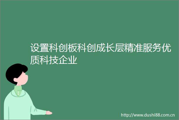 设置科创板科创成长层精准服务优质科技企业