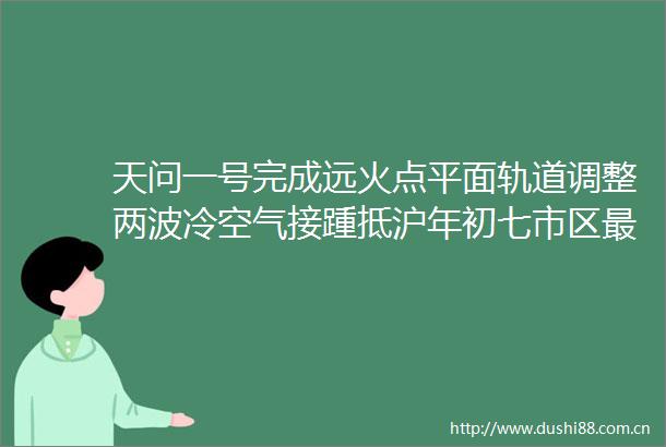 天问一号完成远火点平面轨道调整两波冷空气接踵抵沪年初七市区最低1度郊区零下｜早读