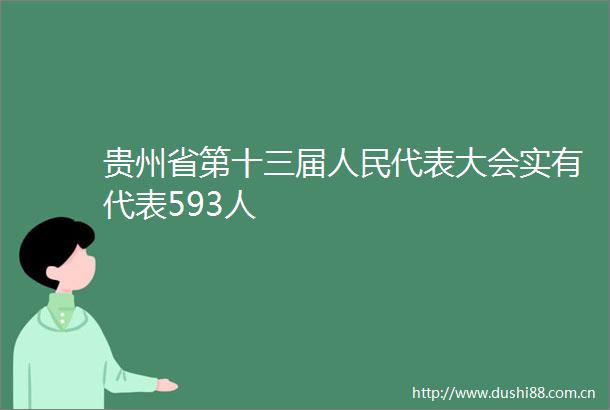 贵州省第十三届代表大会实有代表593人