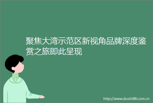 聚焦大湾示范区新视角品牌深度鉴赏之旅即此呈现