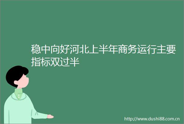 稳中向好河北上半年商务运行主要指标双过半