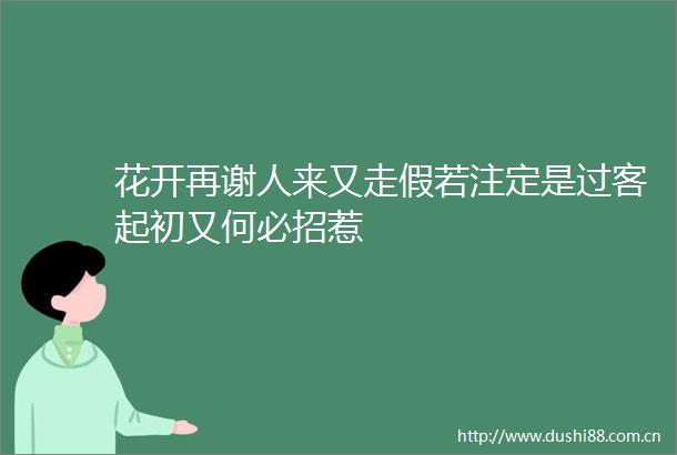 花开再谢人来又走假若注定是过客起初又何必招惹