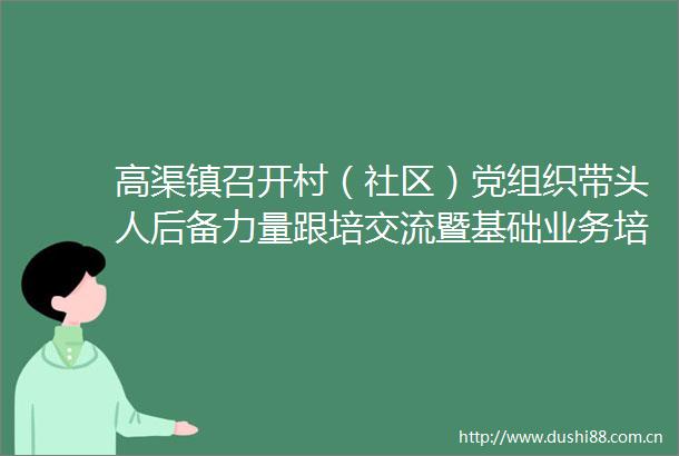 高渠镇召开村（社区）党组织带头人后备力量跟培交流暨基础业务培训会