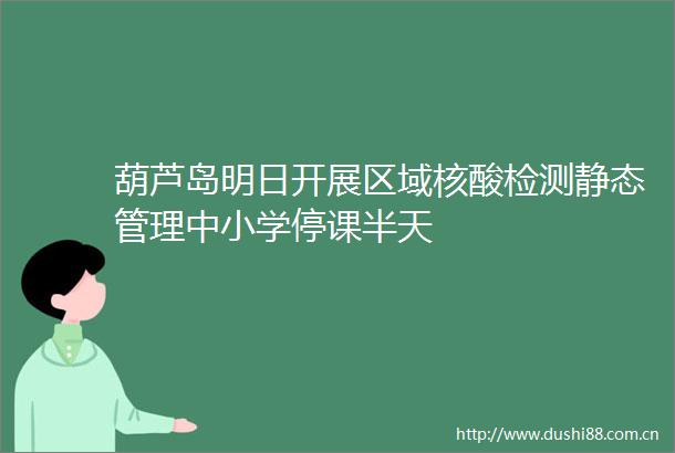 葫芦岛明日开展区域核酸检测静态管理中小学停课半天