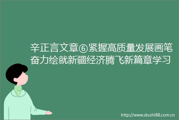 辛正言文章⑥紧握高质量发展画笔奋力绘就新疆经济腾飞新篇章学习贯彻经济思想的新疆实践