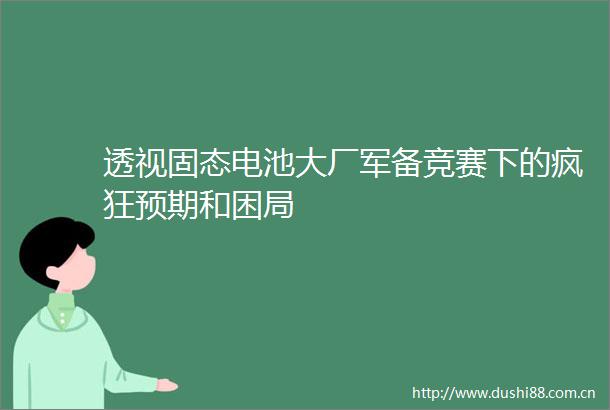 透视固态电池大厂军备竞赛下的疯狂预期和困局