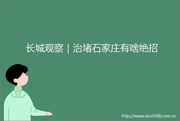 长城观察｜治堵石家庄有啥绝招
