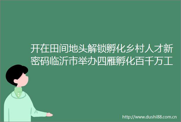 开在田间地头解锁孵化乡村人才新密码临沂市举办四雁孵化百千万工程系列首场记者见面会