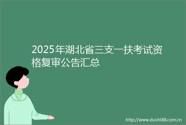 2025年湖北省三支一扶考试资格复审公告汇总
