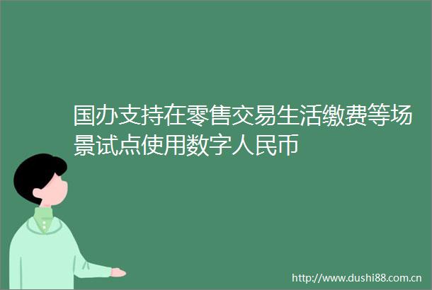 国办支持在零售交易生活缴费等场景试点使用数字币