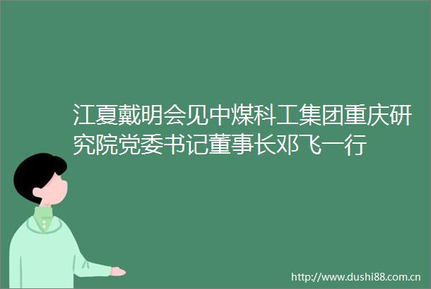 江夏戴明会见中煤科工集团重庆研究院党委书记董事长邓飞一行