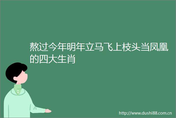 熬过今年明年立马飞上枝头当凤凰的四大生肖