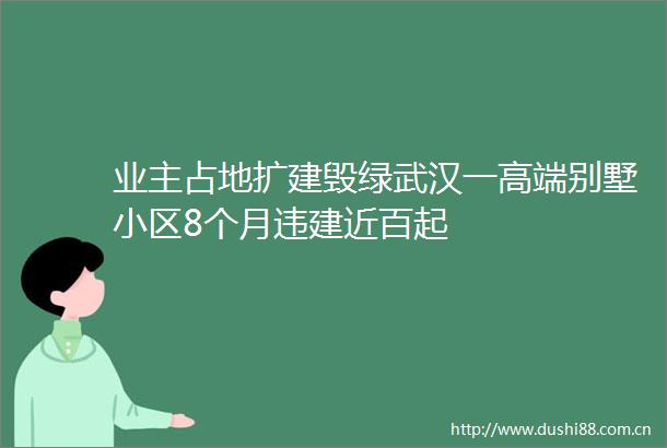 业主占地扩建毁绿武汉一高端别墅小区8个月违建近百起