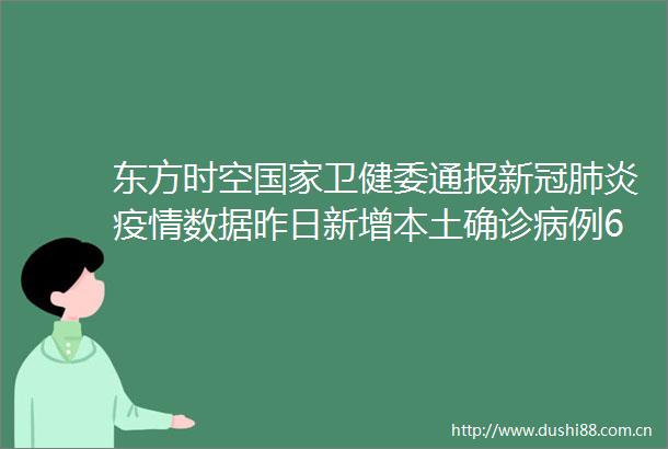 东方时空卫健委通报新冠肺炎疫情数据昨日新增本土确诊病例65例