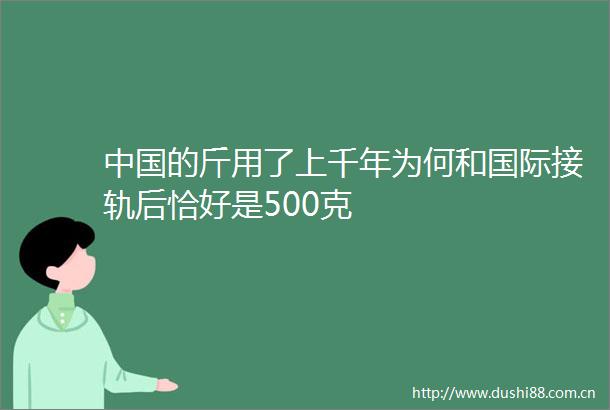 的斤用了上千年为何和国际接轨后恰好是500克