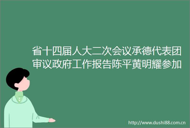 省十四届人大二次会议承德代表团审议工作报告陈平黄明耀参加审议并发言柴宝良主持并发言