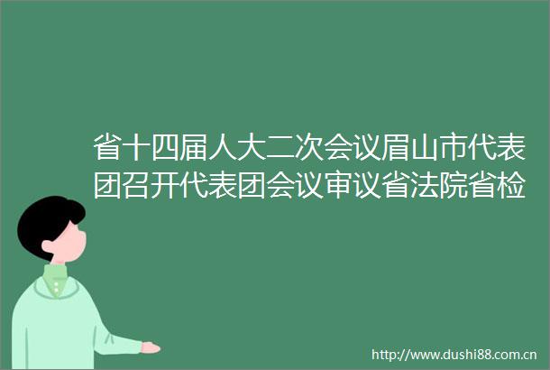 省十四届人大二次会议眉山市代表团召开代表团会议审议省省检察院工作报告等胡元坤李文星黄河刘先伟赵文峤等参加审议