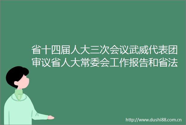省十四届人大三次会议武威代表团审议省人大常委会工作报告和省法检两院工作报告