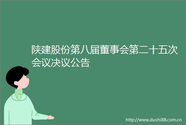 陕建股份第八届董事会第二十五次会议决议公告
