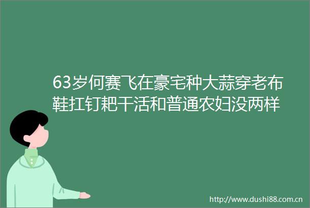 63岁何赛飞在豪宅种大蒜穿老布鞋扛钉耙干活和普通农妇没两样