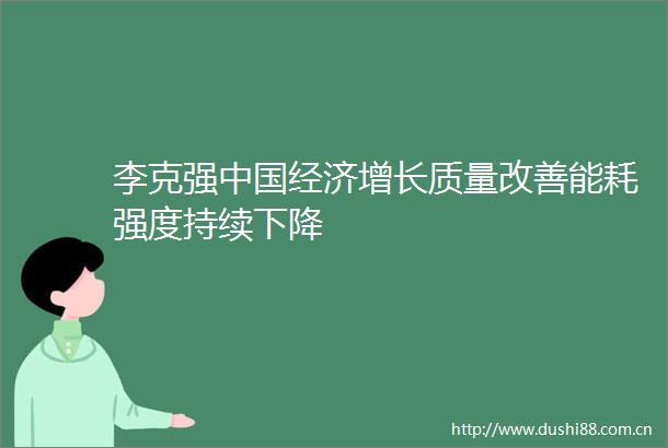 李克强经济增长质量改善能耗强度持续下降