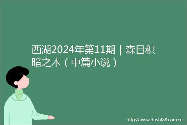 西湖2024年第11期｜森目积暗之木（中篇小说）