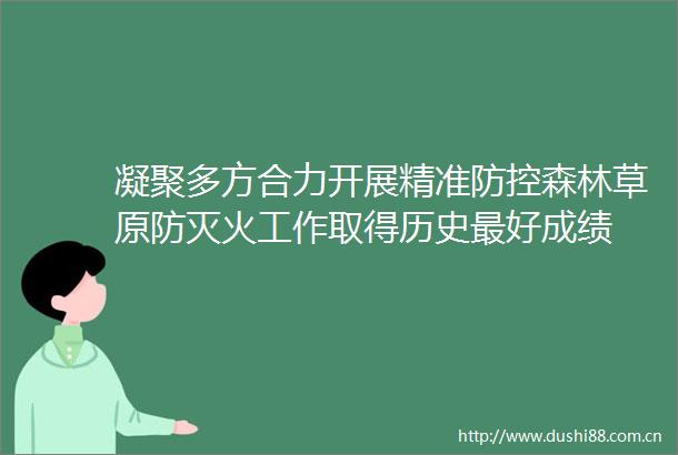 凝聚多方合力开展精准防控森林草原防灭火工作取得历史最好成绩
