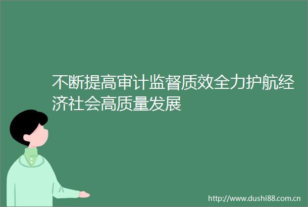 不断提高审计监督质效全力护航经济社会高质量发展