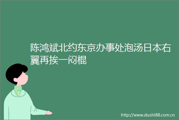 陈鸿斌北约东京办事处泡汤右翼再挨一闷棍