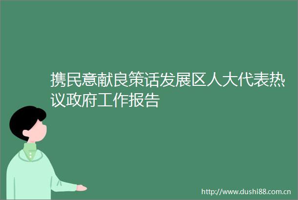 携民意献良策话发展区人大代表热议工作报告