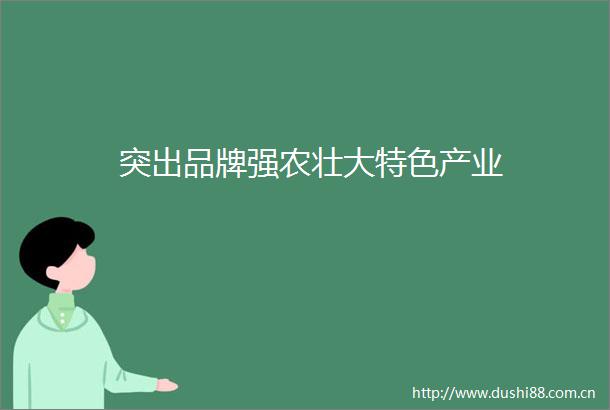 突出品牌强农壮大特色产业