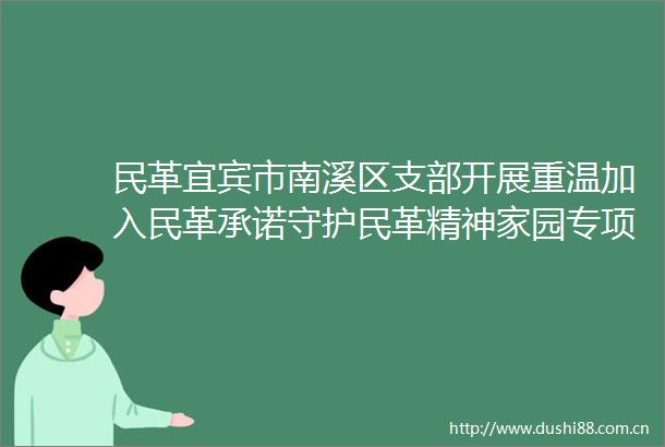 民革宜宾市南溪区支部开展重温加入民革承诺守护民革精神家园专项活动