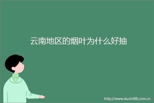 云南地区的烟叶为什么好抽