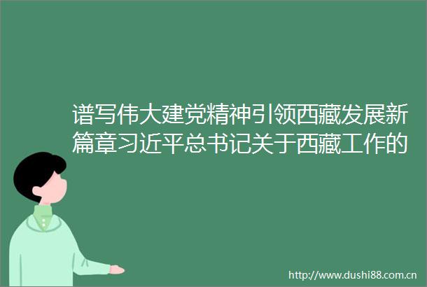 谱写伟大建党精神引领西藏发展新篇章总书记关于西藏工作的重要指示和新时代党的治藏方略在西藏的