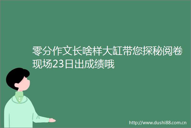零分作文长啥样大缸带您探秘阅卷现场23日出成绩哦