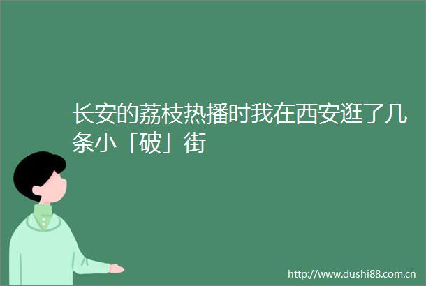 长安的荔枝热播时我在西安逛了几条小「破」街