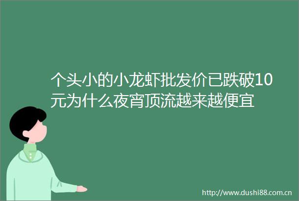 个头小的小龙虾批发价已跌破10元为什么夜宵顶流越来越便宜