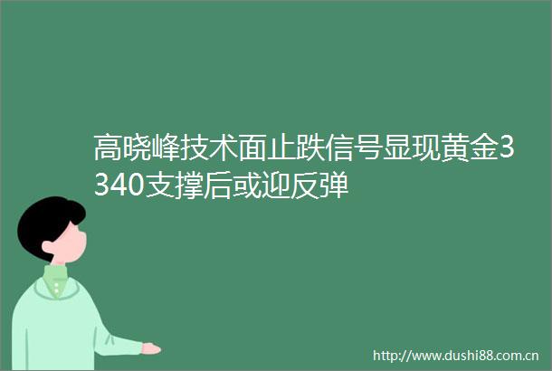 高晓峰技术面止跌信号显现黄金3340支撑后或迎反弹