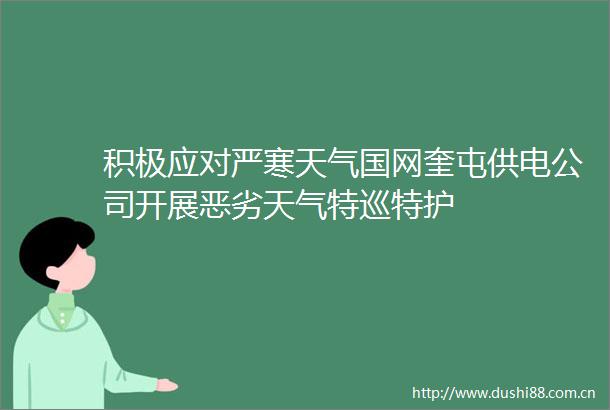 积极应对严寒天气国网奎屯供电公司开展天气特巡特护