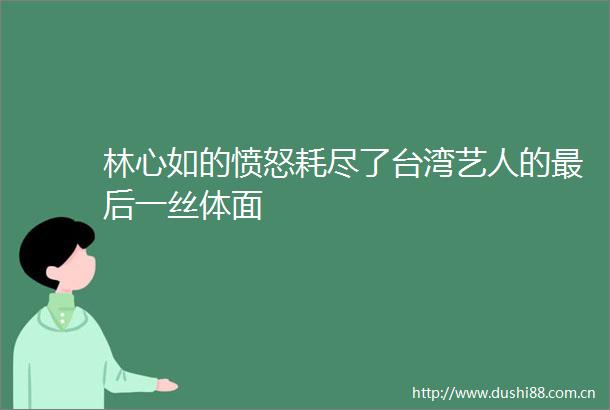 林心如的愤怒耗尽了台湾艺人的最后一丝体面