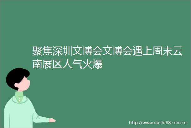 聚焦深圳文博会文博会遇上周末云南展区人气火爆