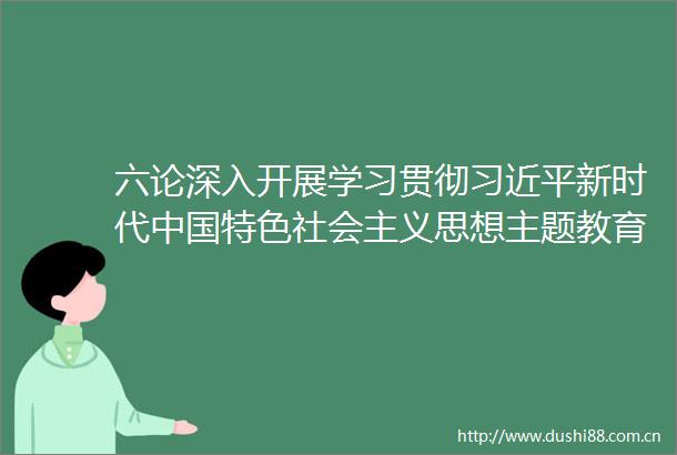 六论深入开展学习贯彻新时代特色社会主义思想主题教育