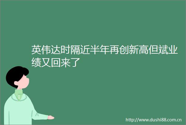 英伟达时隔近半年再创新高但斌业绩又回来了