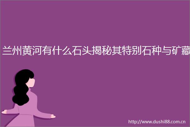 兰州黄河有什么石头揭秘其特别石种与矿藏
