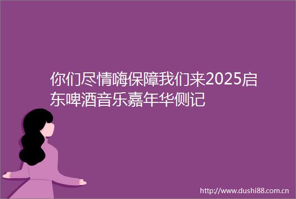 你们尽情嗨保障我们来2025启东啤酒音乐嘉年华侧记