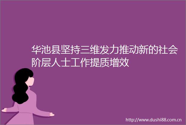 华池县坚持三维发力推动新的社会阶层人士工作提质增效